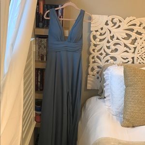kennedy blue slate blue bridesmaid dress